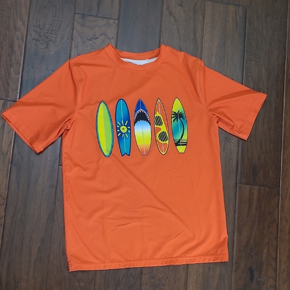 💰 Wonder Nation boy's Orange Surfboard Graphic Shirt size XXL (18) - Picture 1 of 4